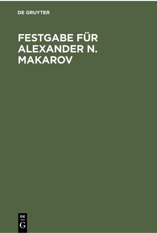 Produktbild: Festgabe f&uuml;r Alexander N. Makarov