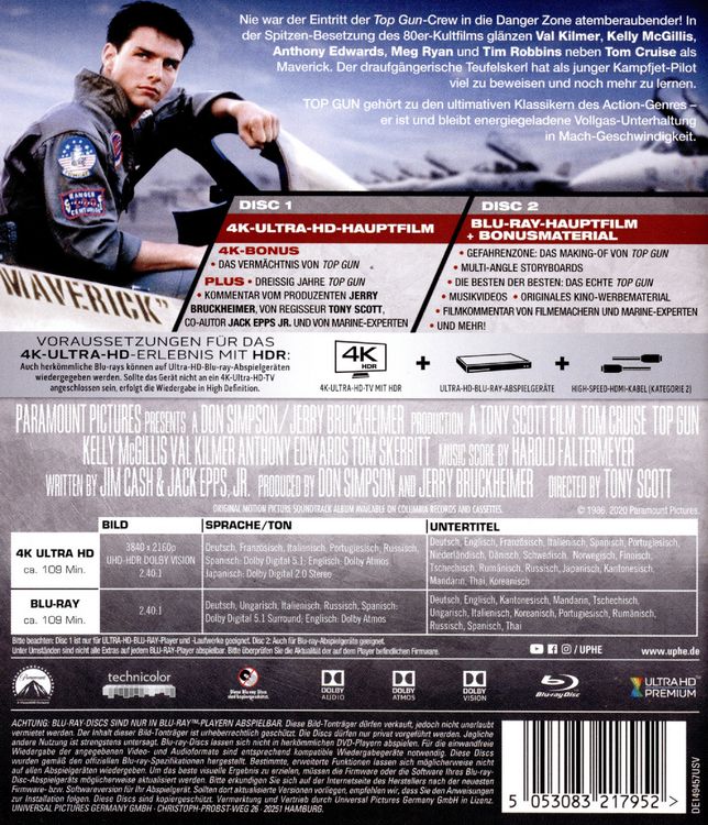 Produktbild: Top Gun (4K Ultra HD) (+ BR)