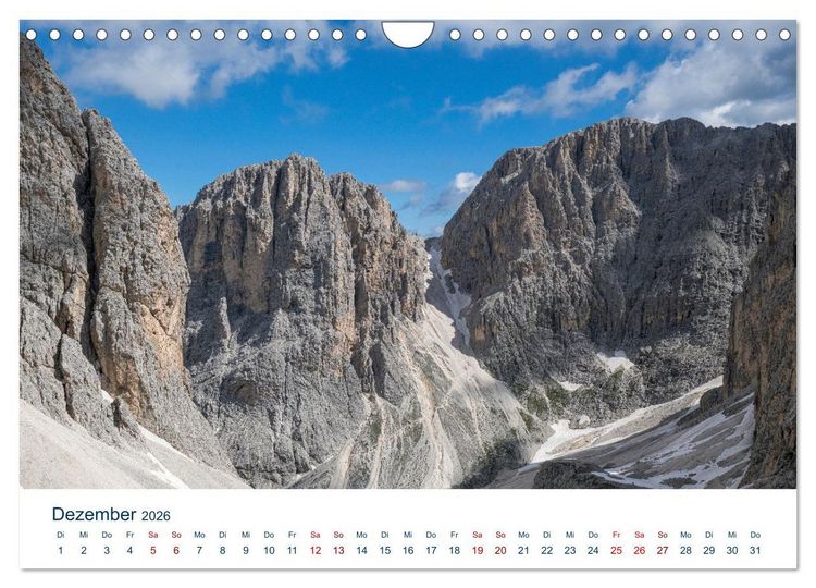 Produktbild: Die Dolomiten - Wanderung durch den Naturpark Schlern-Rosengarten (Wandkalender 2026 DIN A4 quer), CALVENDO Monatskalender