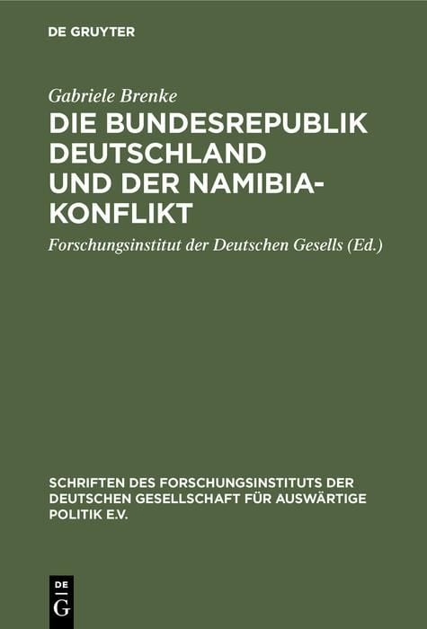 Produktbild: Die Bundesrepublik Deutschland und der Namibia-Konflikt
