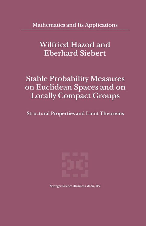 Produktbild: Stable Probability Measures on Euclidean Spaces and on Locally Compact Groups