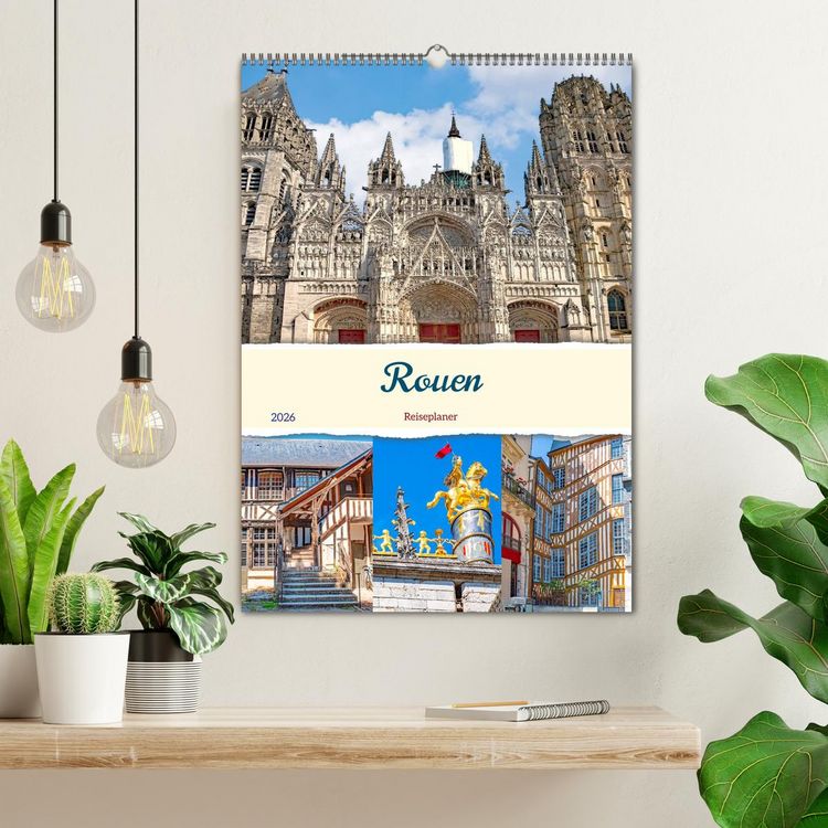 Produktbild: Rouen - Reiseplaner (Wandkalender 2026 DIN A2 hoch), CALVENDO Monatskalender