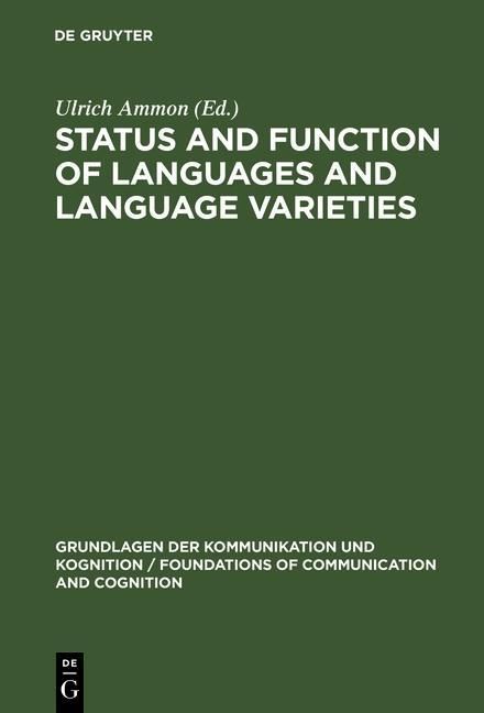 Produktbild: Status and Function of Languages and Language Varieties