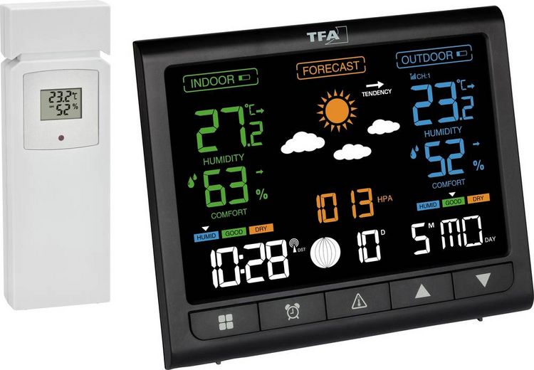 Produktbild: TFA Dostmann CONTRAST 35.1171.01 Funk-Wetterstation Vorhersage f&uuml;r 12 bis 24 Stunden Anzahl Sensoren max. 3