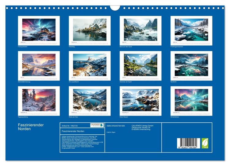 Produktbild: Faszinierender Norden (Wandkalender 2026 DIN A3 quer), CALVENDO Monatskalender