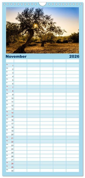 Produktbild: Familienplaner 2026 - Peloponnes - Einladung zum Chillen mit 5 Spalten (Wandkalender, 21 x 45 cm) CALVENDO