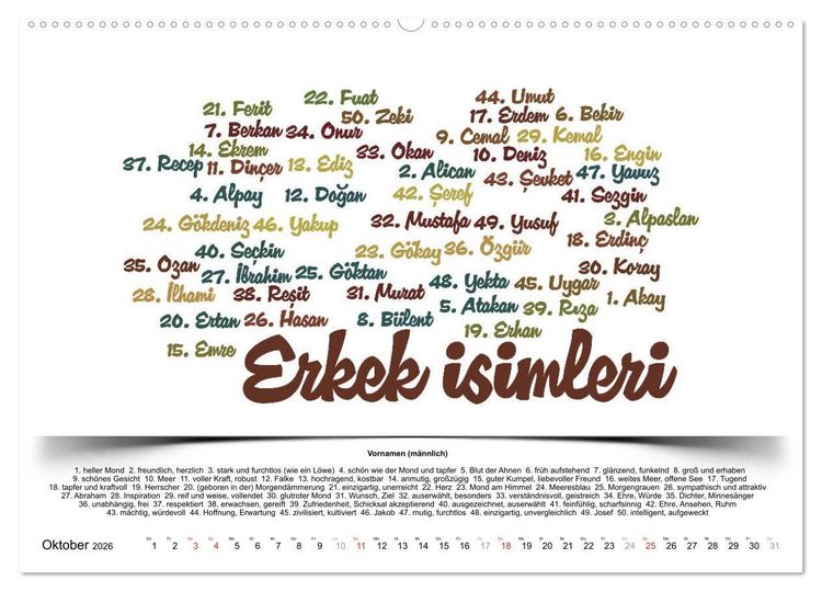 Produktbild: Kultur-Sprachkalender T&uuml;rkisch-Deutsch (hochwertiger Premium Wandkalender 2026 DIN A2 quer), Kunstdruck in Hochglanz