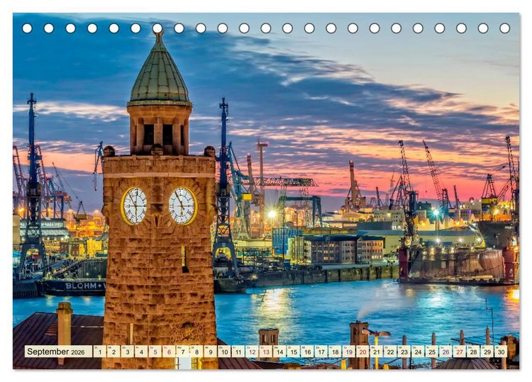 Produktbild: Hamburg - meine Stadt mit viel Herz (Tischkalender 2026 DIN A5 quer), CALVENDO Monatskalender