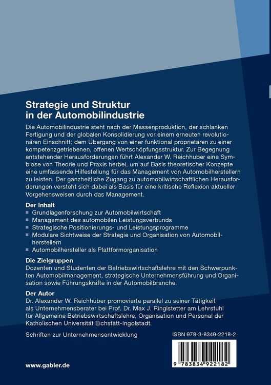 Produktbild: Strategie und Struktur in der Automobilindustrie