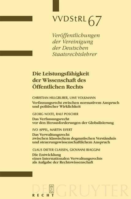 Produktbild: Die Leistungsf&auml;higkeit der Wissenschaft des &Ouml;ffentlichen Rechts