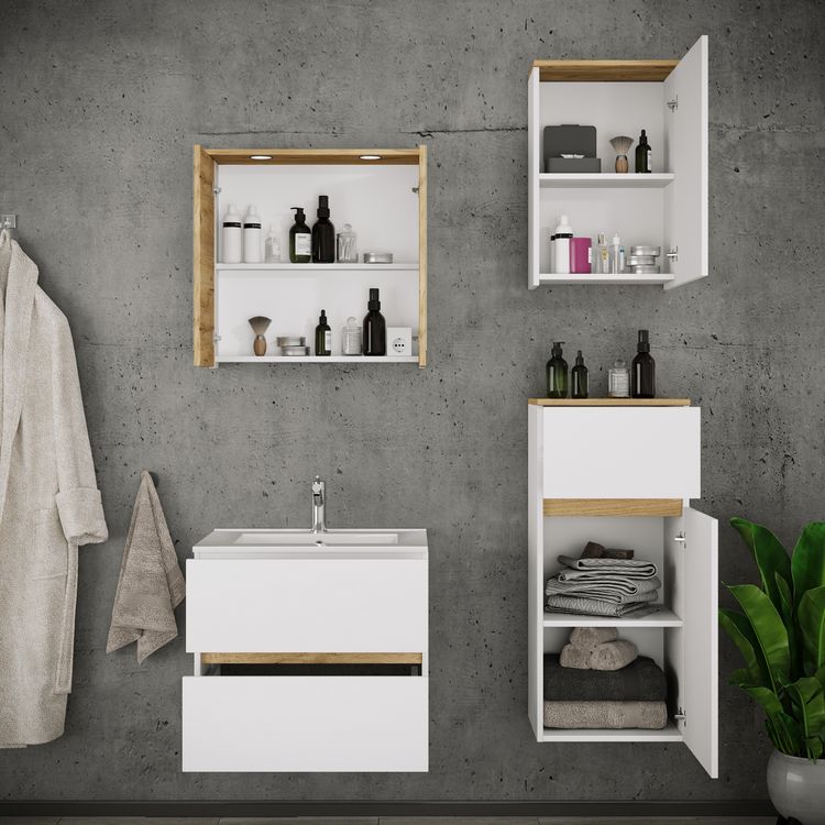 Produktbild: 5 tlg. Badm&ouml;bel-Set mit Waschbecken Cosila-I 61 cm
