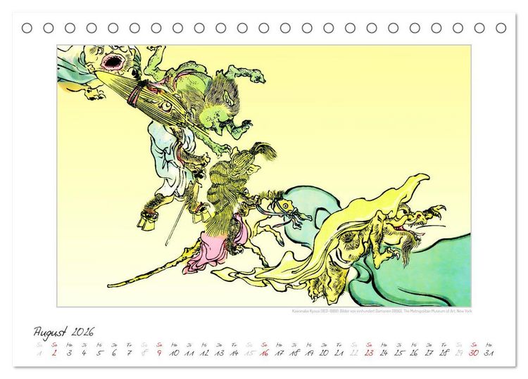 Produktbild: Kawanabe Kyosai - Einhundert D&auml;monen Kunstkalender (Tischkalender 2026 DIN A5 quer), CALVENDO Monatskalender