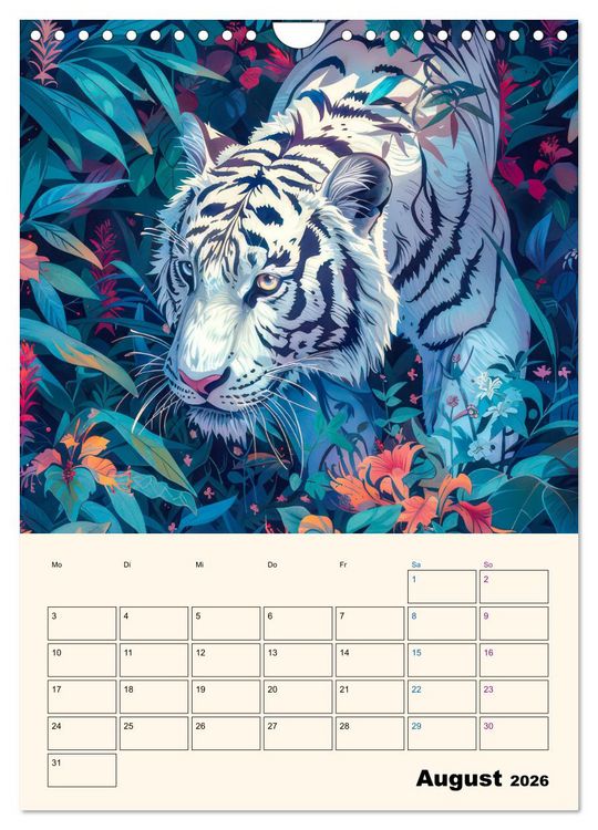 Produktbild: Dschungeltiere - Einzigartige Faszination (Wandkalender 2026 DIN A4 hoch), CALVENDO Monatskalender