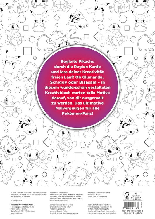 Produktbild: Pok&eacute;mon: Kreativblock Kanto