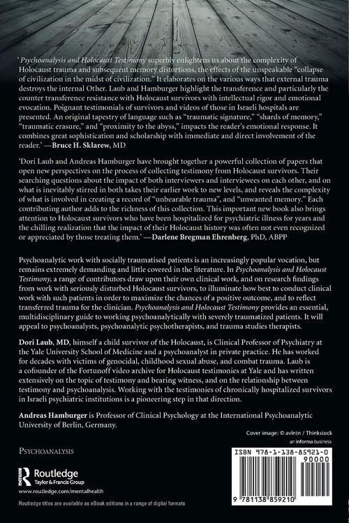 Produktbild: Psychoanalysis and Holocaust Testimony