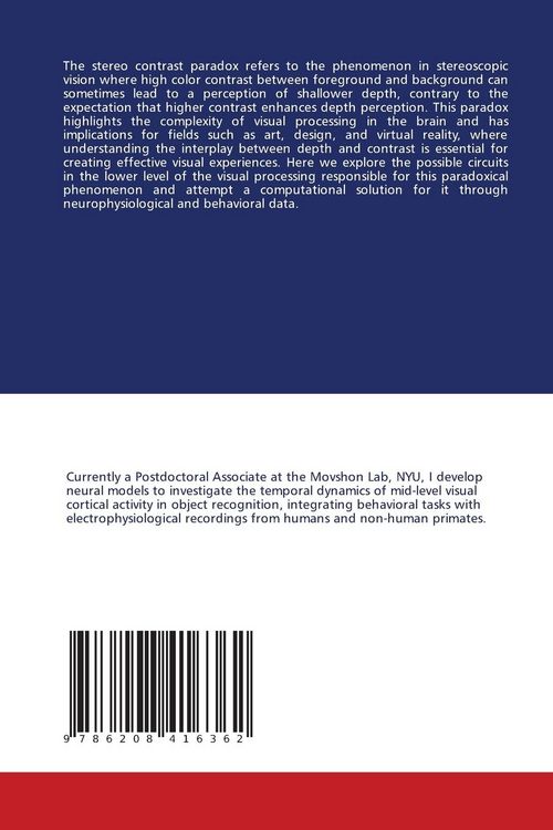 Produktbild: The neurophysiology of a contrast paradox in stereovision