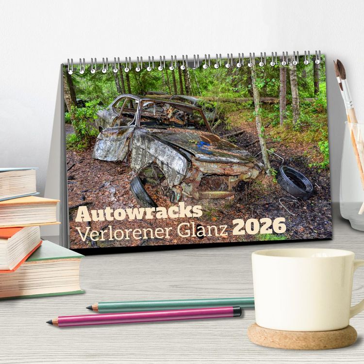 Produktbild: Autowracks - Verlorener Glanz 2026 (Tischkalender 2026 DIN A5 quer), CALVENDO Monatskalender