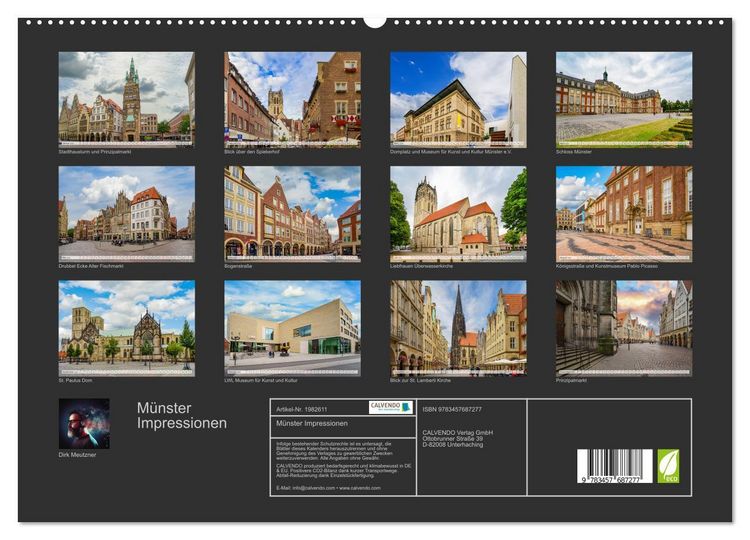 Produktbild: M&uuml;nster Impressionen (hochwertiger Premium Wandkalender 2026 DIN A2 quer), Kunstdruck in Hochglanz
