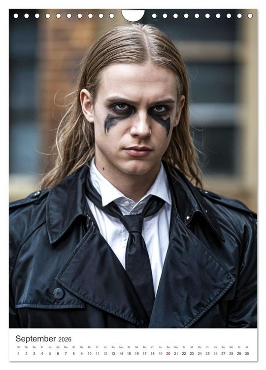 Produktbild: Schatten und Stil - KI M&auml;nner im Gothic Stil (Wandkalender 2026 DIN A4 hoch), CALVENDO Monatskalender
