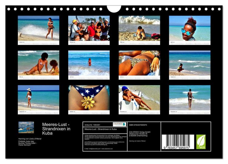 Produktbild: Meeres-Lust - Strandnixen in Kuba (Wandkalender 2026 DIN A4 quer), CALVENDO Monatskalender