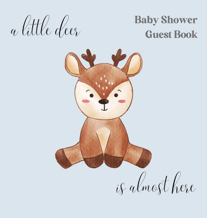 Produktbild: A little deer, is nearly here baby shower guest book (hardback)