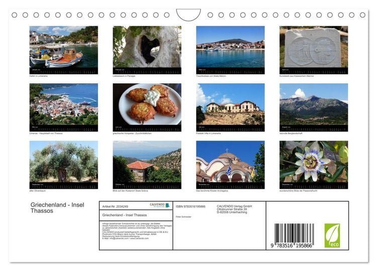 Produktbild: Griechenland - Insel Thassos (Wandkalender 2026 DIN A4 quer), CALVENDO Monatskalender
