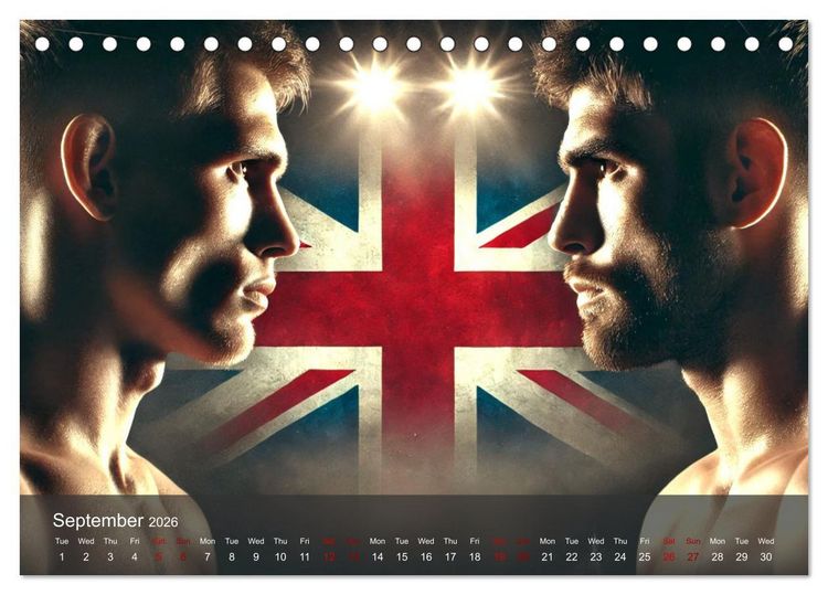 Produktbild: MMA UK - The ultimate fight (Desk Calendar 2026 DIN A5 landscape), CALVENDO 12 Month DeskCalendar