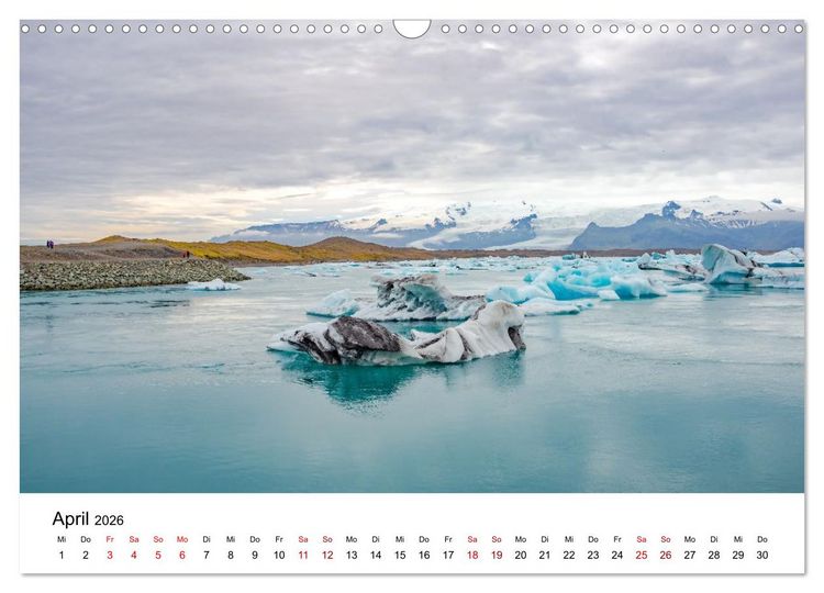 Produktbild: Island - Elemente der Natur (Wandkalender 2026 DIN A3 quer), CALVENDO Monatskalender