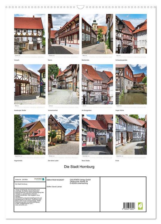 Produktbild: Die Stadt Hornburg (Wandkalender 2026 DIN A2 hoch), CALVENDO Monatskalender
