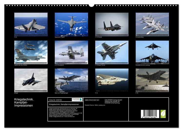 Produktbild: Kriegstechnik. Kampfjet-Impressionen (hochwertiger Premium Wandkalender 2026 DIN A2 quer), Kunstdruck in Hochglanz