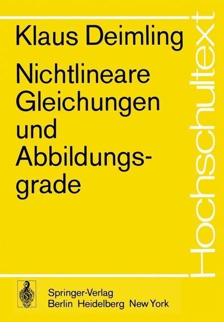 Produktbild: Nichtlineare Gleichungen und Abbildungsgrade