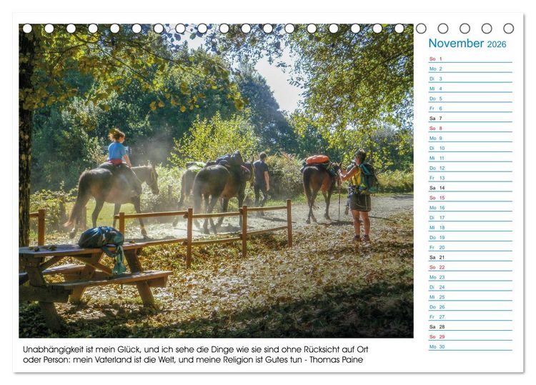 Produktbild: Mein Weg nach Santiago de Compostela mit Zitaten (Tischkalender 2026 DIN A5 quer), CALVENDO Monatskalender