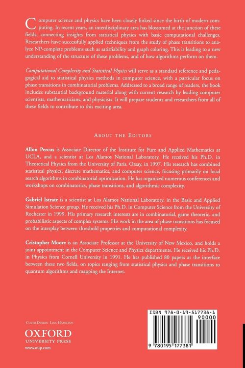 Produktbild: Computational Complexity and Statistical Physics