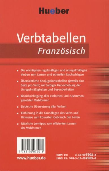 Produktbild: Verbtabellen Franz&ouml;sisch