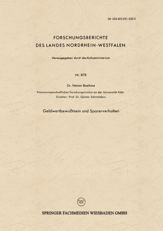 Produktbild: Geldwertbewu&szlig;tsein und Sparerverhalten
