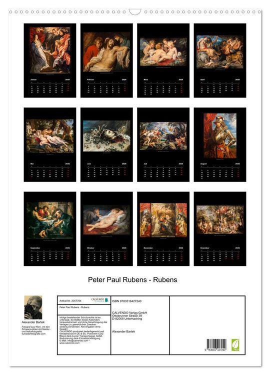 Produktbild: Peter Paul Rubens - Rubens (Wandkalender 2026 DIN A2 hoch), CALVENDO Monatskalender