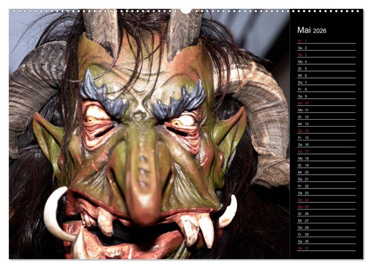 Produktbild: Krampus Kalender 2026 (Wandkalender 2026 DIN A2 quer), CALVENDO Monatskalender