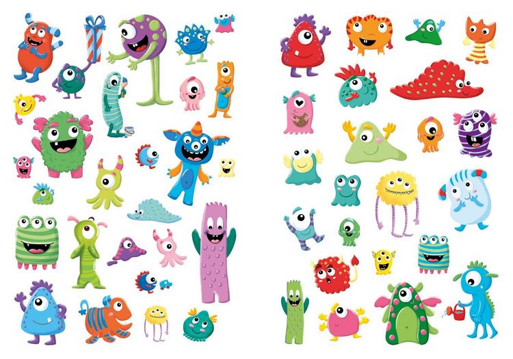 Produktbild: Glitzer-Sticker Bastelspa&szlig;. Monster