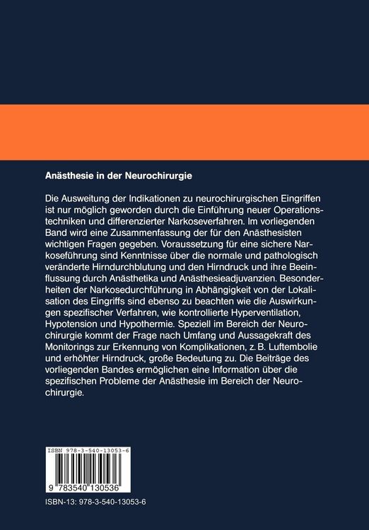 Produktbild: An&auml;sthesie in der Neurochirurgie