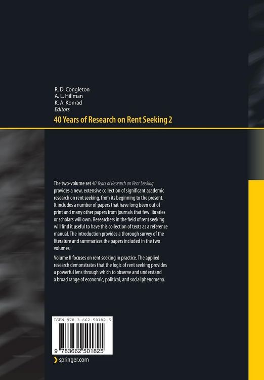 Produktbild: 40 Years of Research on Rent Seeking 2