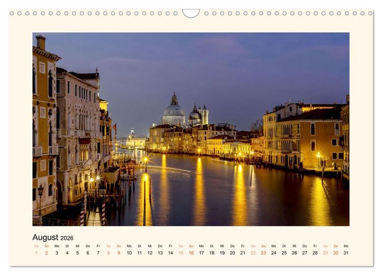 Produktbild: Venedig - Magie bei Nacht (Wandkalender 2026 DIN A3 quer), CALVENDO Monatskalender