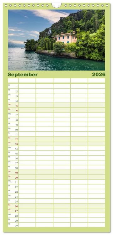 Produktbild: Familienplaner 2026 - Traumziele am Comer See mit 5 Spalten (Wandkalender, 21 x 45 cm) CALVENDO