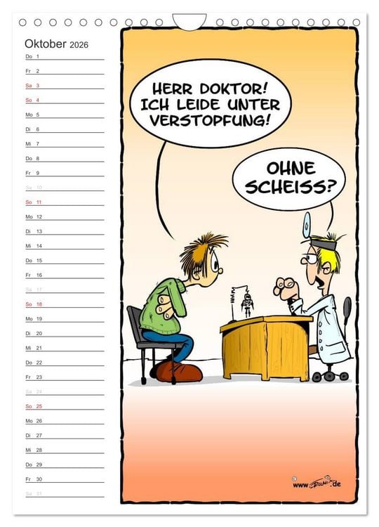 Produktbild: Trumix Cartoons - Autsch, das tut weh! (Wandkalender 2026 DIN A4 hoch), CALVENDO Monatskalender