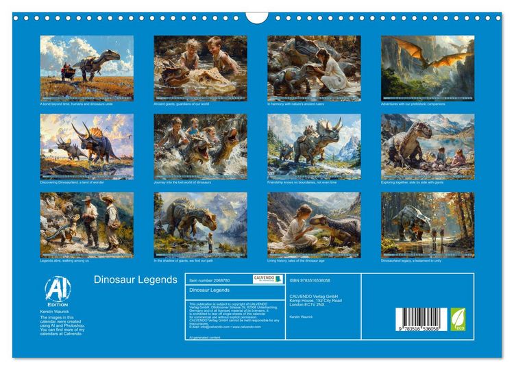 Produktbild: Dinosaur Legends (Wall Calendar 2026 DIN A3 landscape), CALVENDO 12 Month Wall Calendar