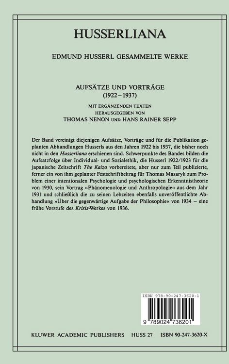 Produktbild: Aufs&auml;tze und Vortr&auml;ge (1922&ndash;1937)