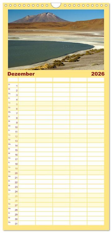 Produktbild: Familienplaner 2026 - Bolivien - Eine Wanderreise mit 5 Spalten (Wandkalender, 21 x 45 cm) CALVENDO