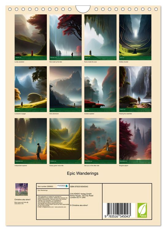 Produktbild: Epic Wanderings (Wall Calendar 2026 DIN A4 portrait), CALVENDO 12 Month Wall Calendar