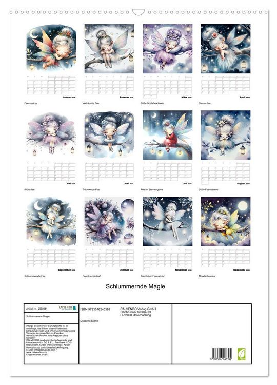 Produktbild: Schlummernde Magie (Wandkalender 2026 DIN A2 hoch), CALVENDO Monatskalender