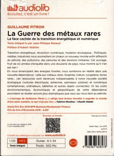 Produktbild: La guerre des m&eacute;taux rares : la face cach&eacute;e de la transition &eacute;nerg&eacute;ti