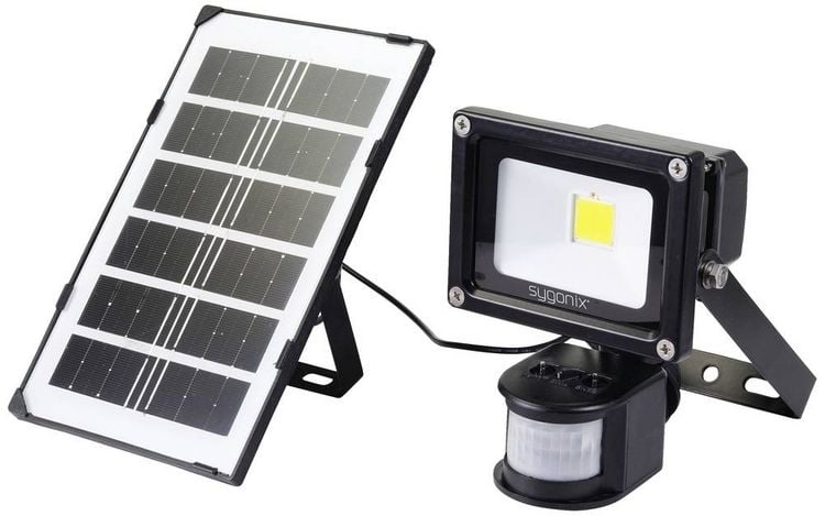 Produktbild: Sygonix SY-5461108 Solar-Spot mit Bewegungsmelder 10W Leuchtfarben: Neutralwei&szlig;
